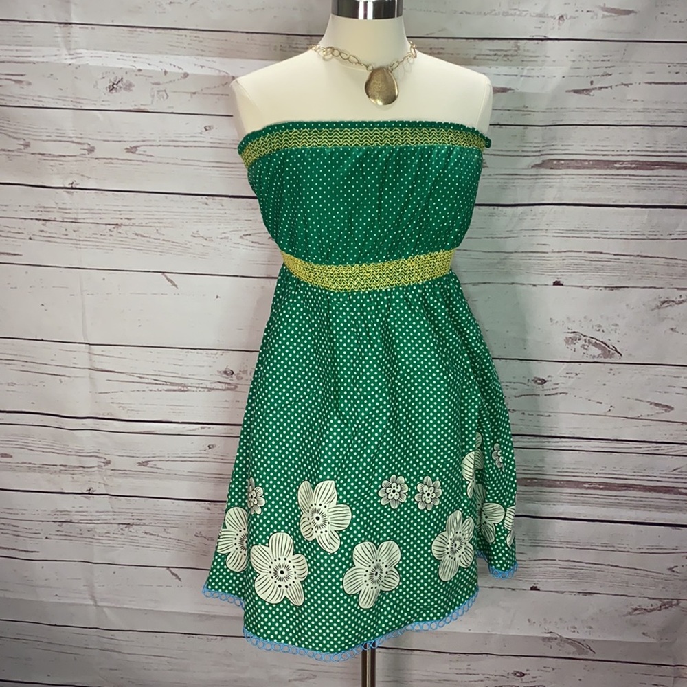 My Michelle strapless Cute green dress